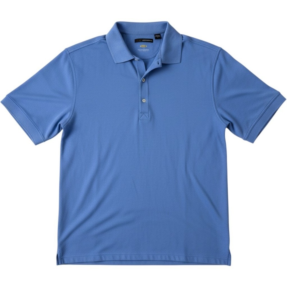 Greg Norman Play Dry Polo Shirt Blue Samsung Logo Golf Casual Mens Size L